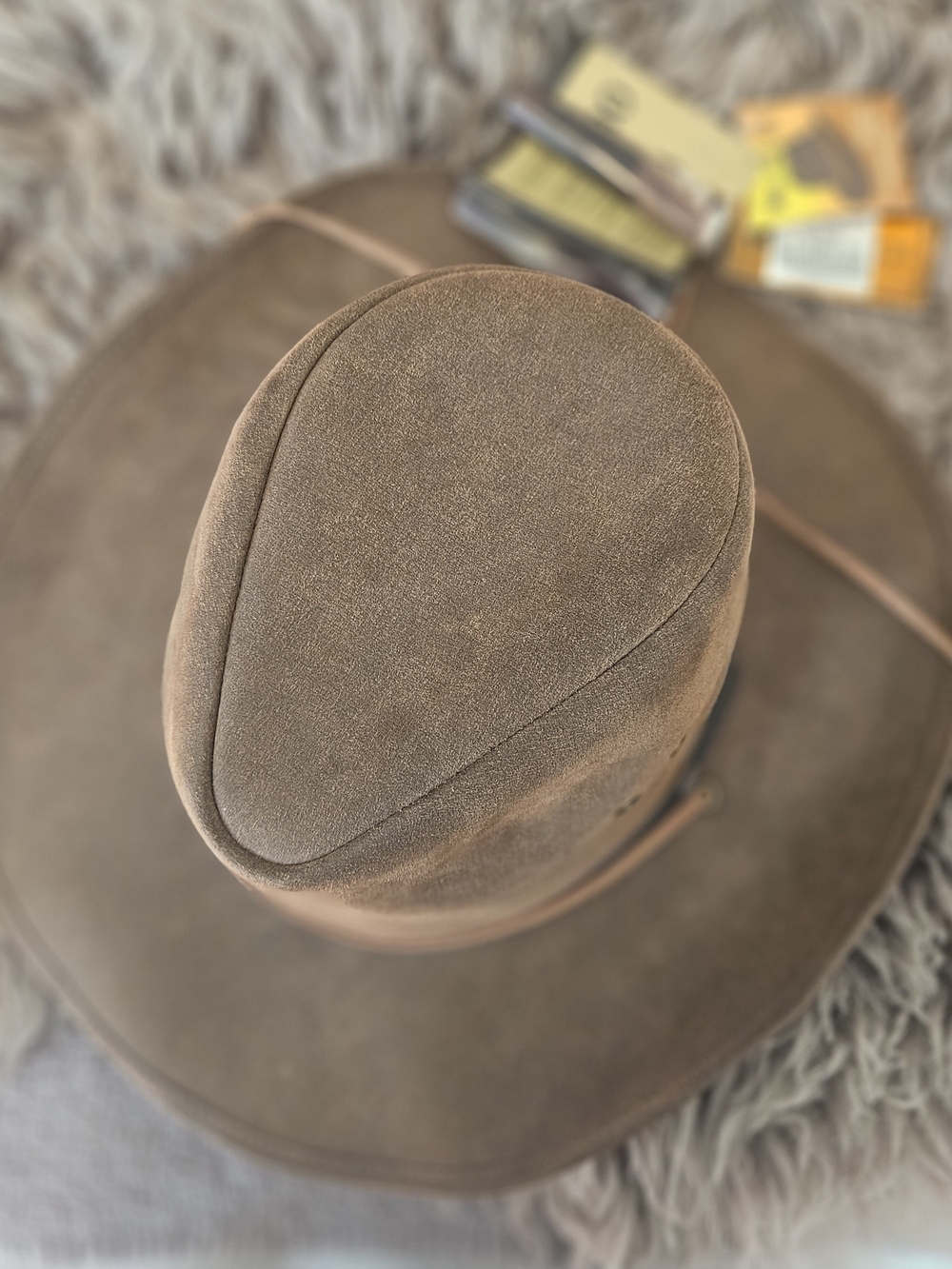 Ouyback Trading Company Men’s Brown Leather Western Hat